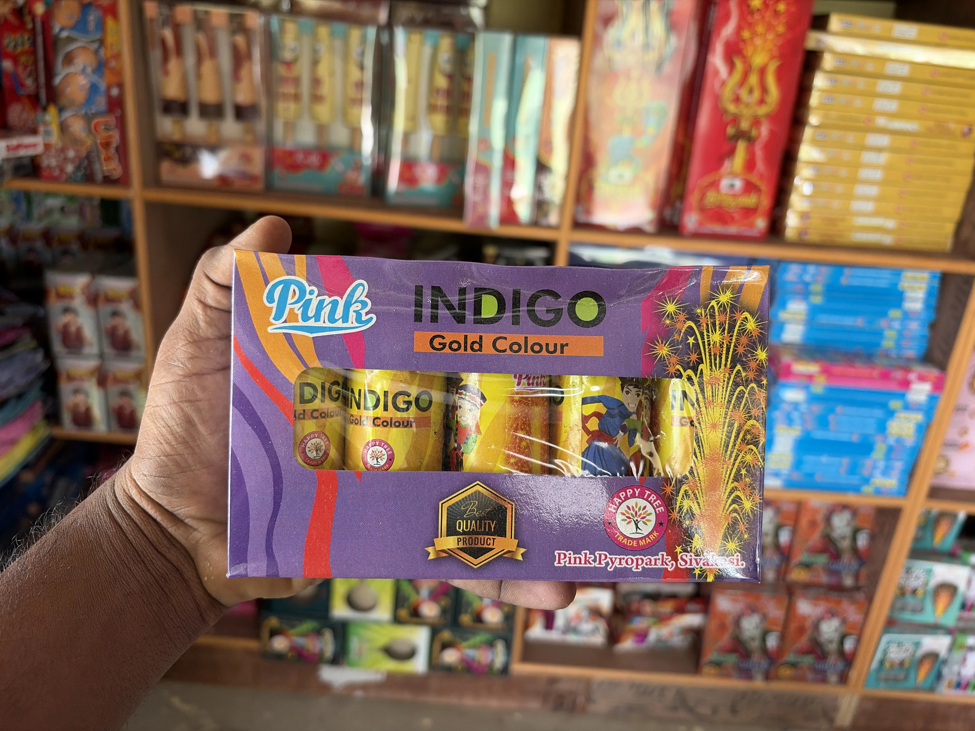 Indigo Gold colour - Fountain | Rohan Crackers Sivakasi