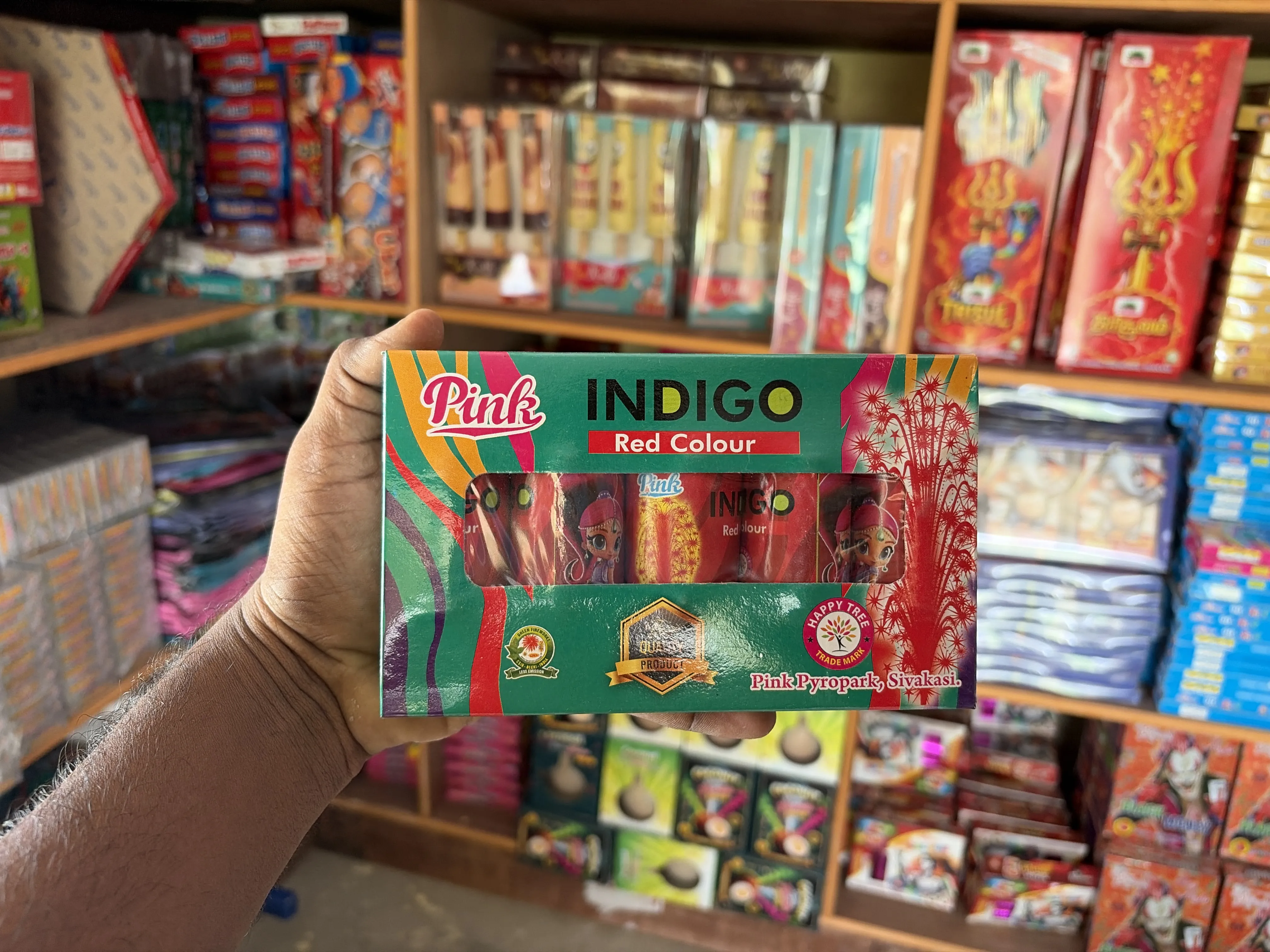 Indigo redu colour - Fountain | Rohan Crackers Sivakasi